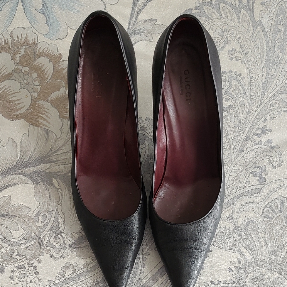 Gucci Black Leather Heels